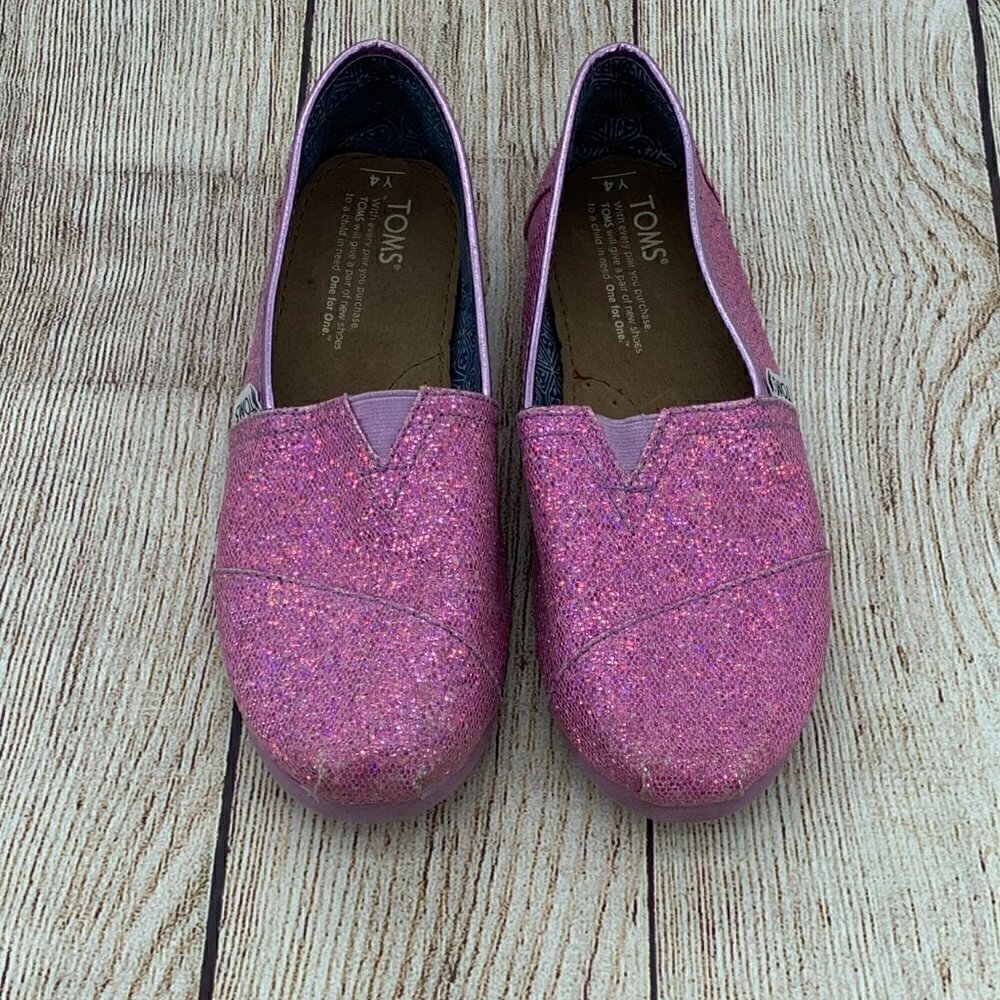 🎉Toms Pink Glitter Slip Ons - Picture 4 of 12